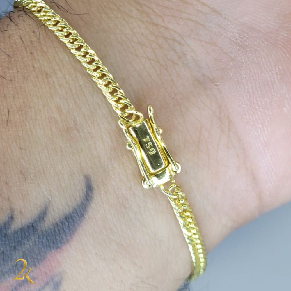 Pulseira Grumet Dupla 3mm - Banhada a Ouro 18k