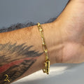 Pulseira Cadeado Alongado 6mm - Banhado a Ouro 18k