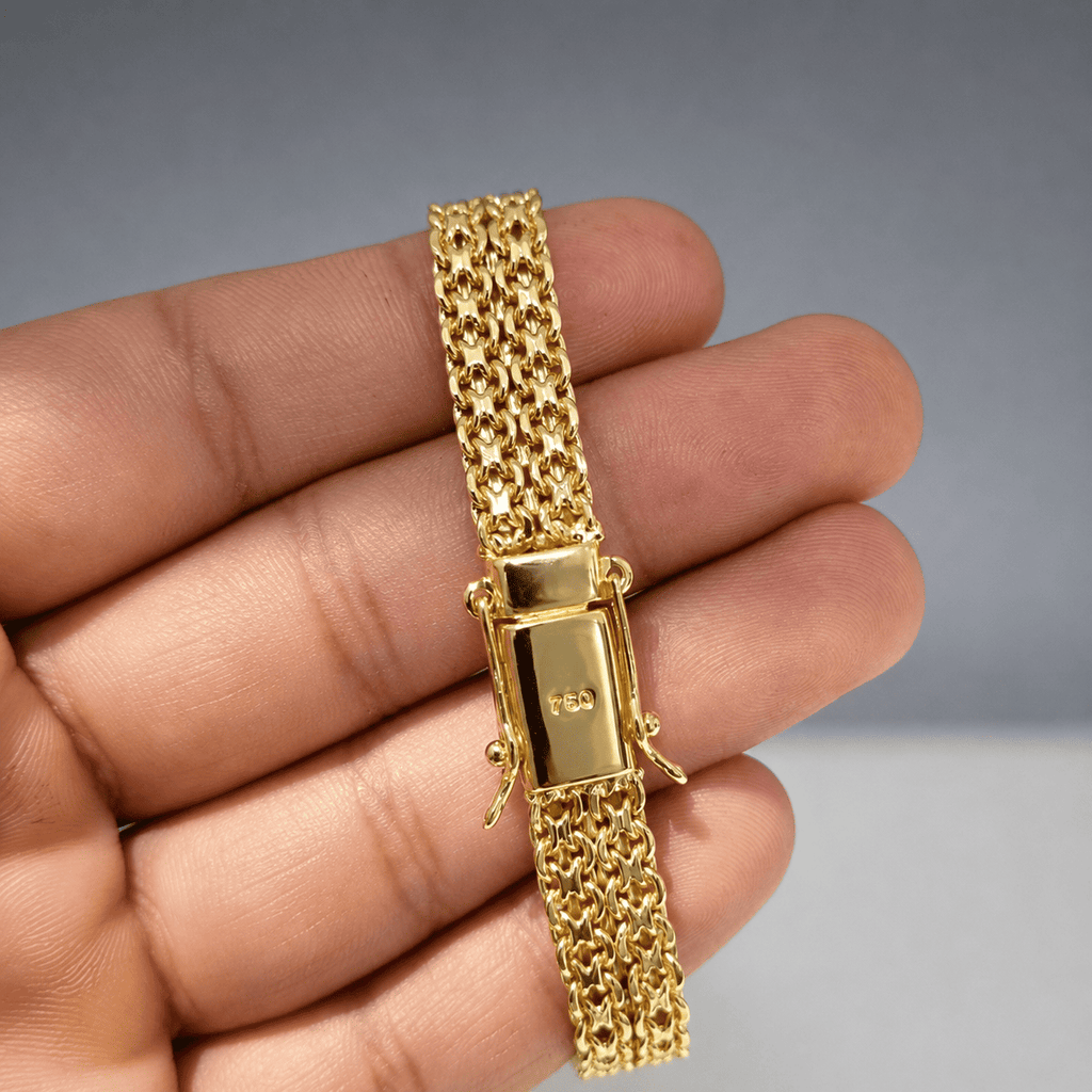 Pulseira Cadeado Esteira 10mm - Banhada a Ouro 18k