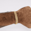 Pulseira Cadeado Esteira 10mm - Banhada a Ouro 18k