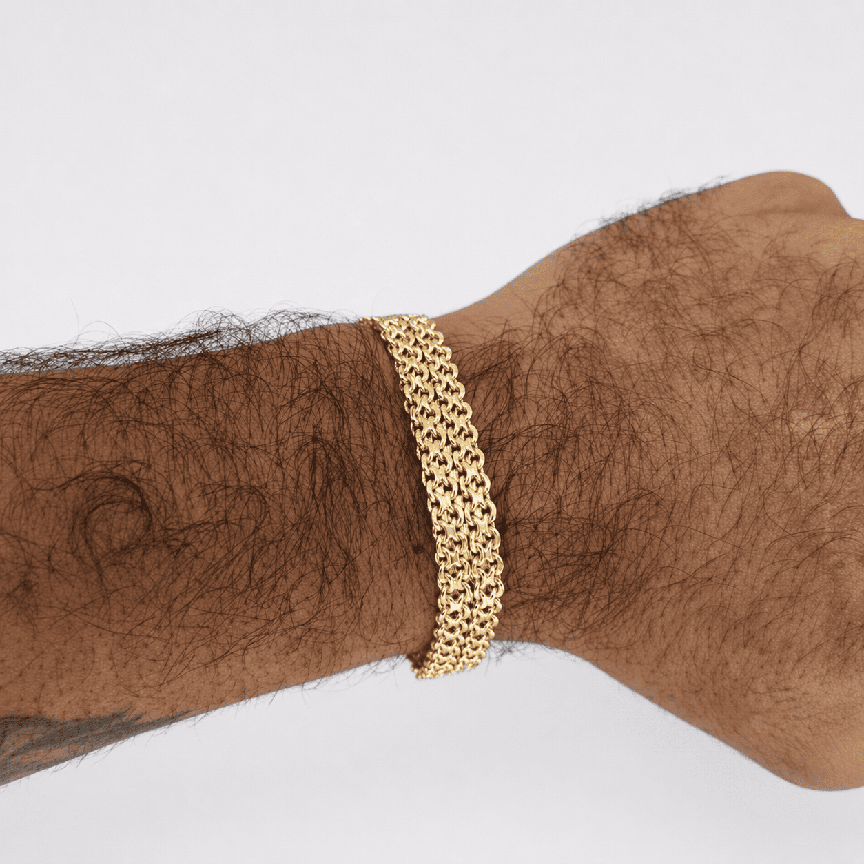 Pulseira Cadeado Esteira 10mm - Banhada a Ouro 18k